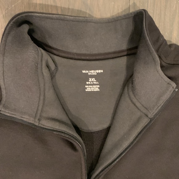 Van Heusen Flex 2XL Big & Tall Quarter Zip Sweater Black - Picture 2 of 5